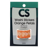 Farvning - Washi -klistermærker - Orange kronblade, 80.
