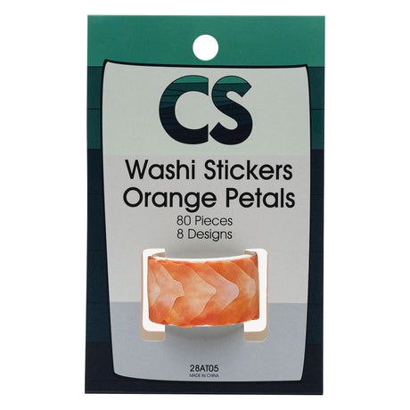 Farvning - Washi -klistermærker - Orange kronblade, 80.