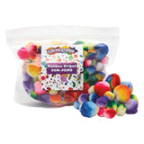 Farvning - Regenboog stribede pom poms, 180st.
