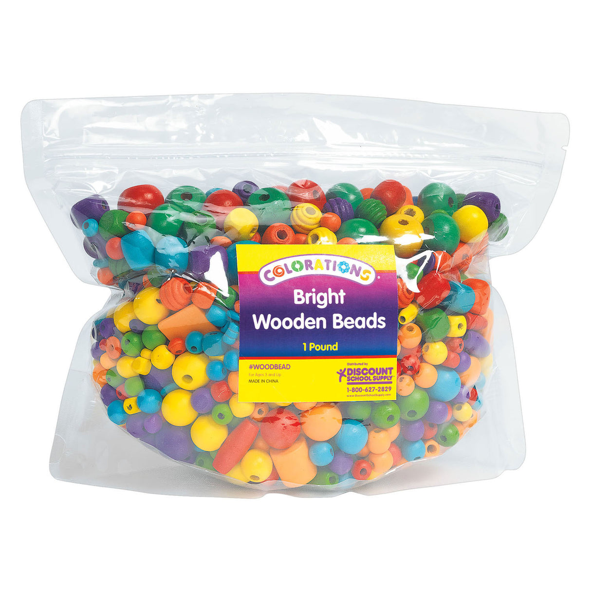Farvning - Rydige træperler, 450 gram