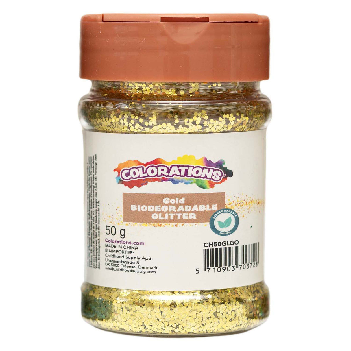 Farver - biologisk nedbrydeligt glitterguld - 50g