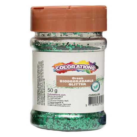 Farver - biologisk nedbrydeligt glittergrønt - 50g