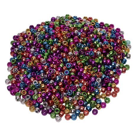 Farver - ponyperler metallic 6x9 mm, 1000 stk.