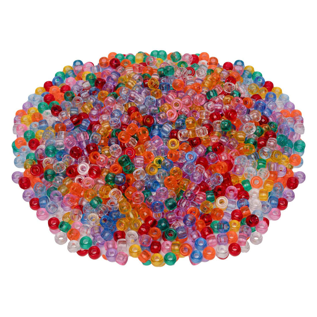 Farver - ponyperler gennemsigtige 6x9 mm, 1000 stk.