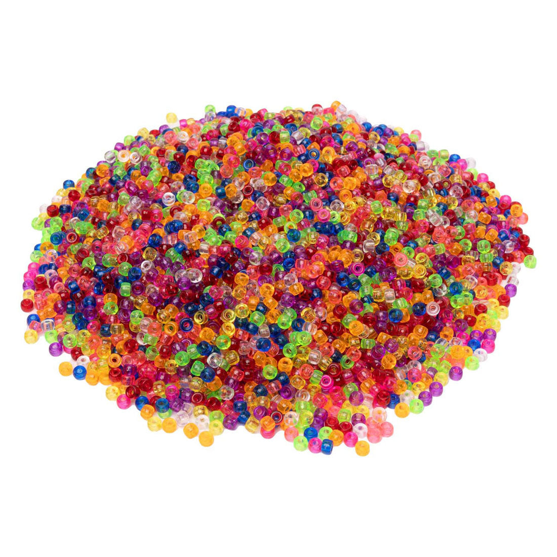 Farver - små ponyperler - gennemsigtige, 4 x 6 mm, 500 gr.