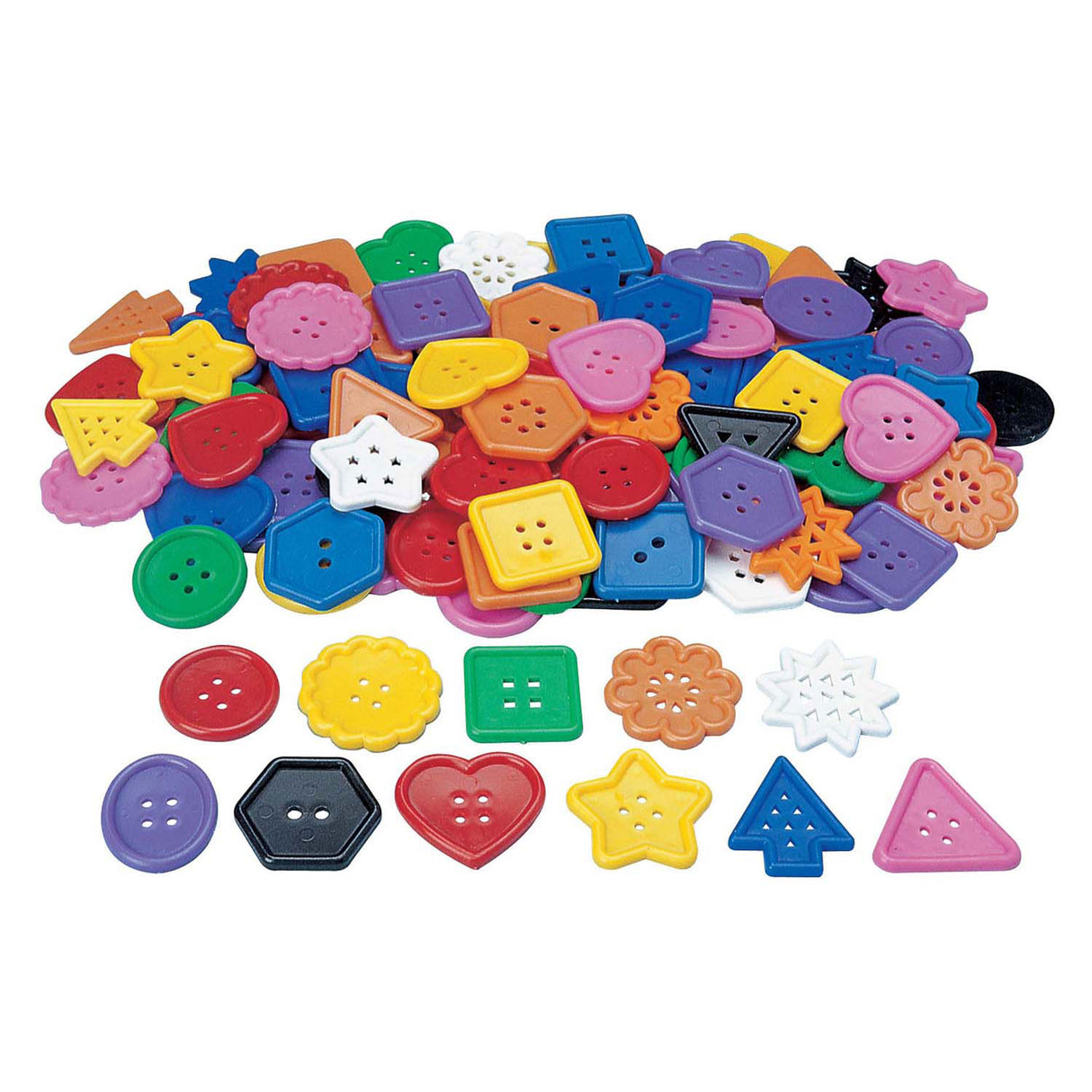 Farver - meget store, lyse knapper, 450 gram