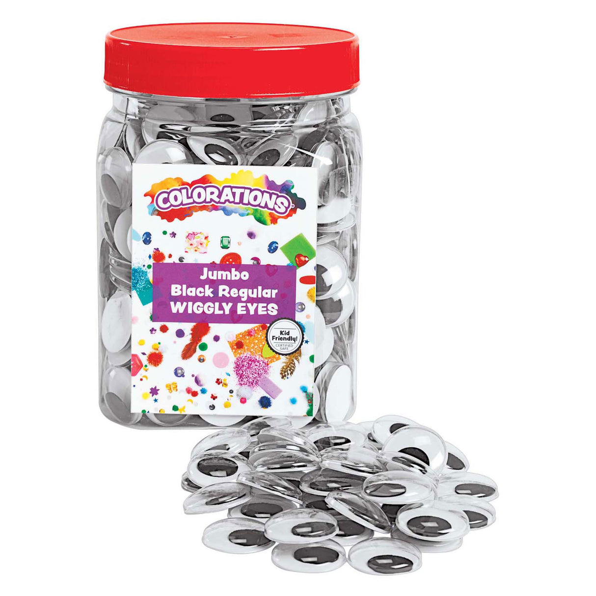 Farver - sorte googly øjne, 100 stk.