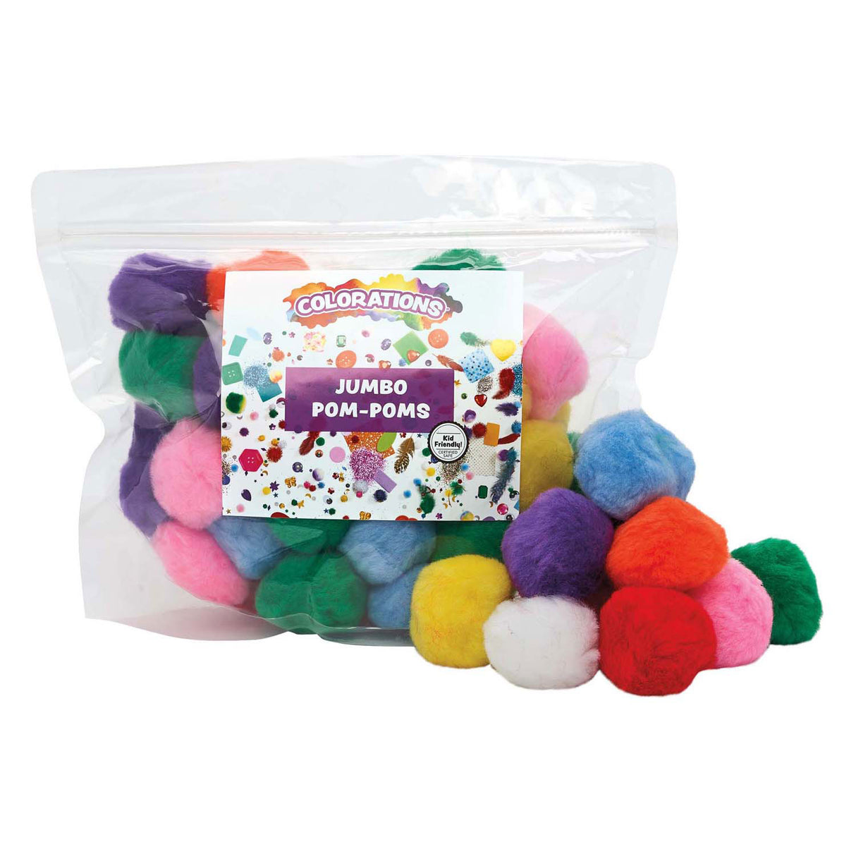 Farver - farvede pomponer 5 cm, 50 stk.