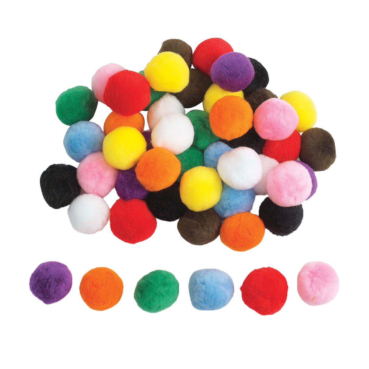 Farver - farvede pomponer 5 cm, 50 stk.