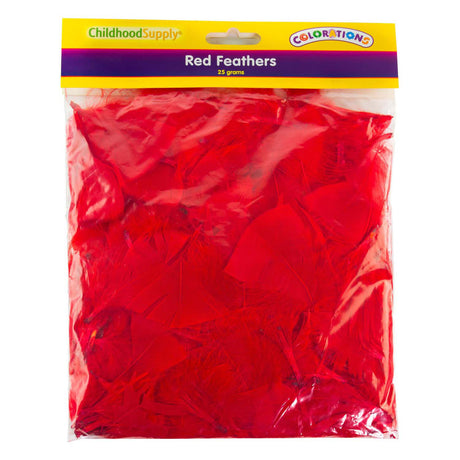 Farver - røde fjer, 25 gram