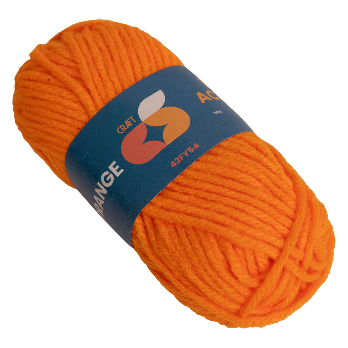 Farver - akrylgarn 4 mm - 50gr - orange