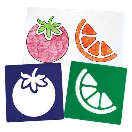 Farver - genanvendelige frugtskabeloner - 12 stk.
