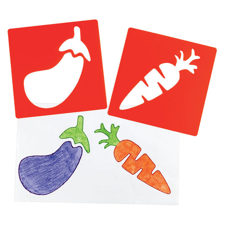 Farver - genanvendelige frugtskabeloner - 12 stk.