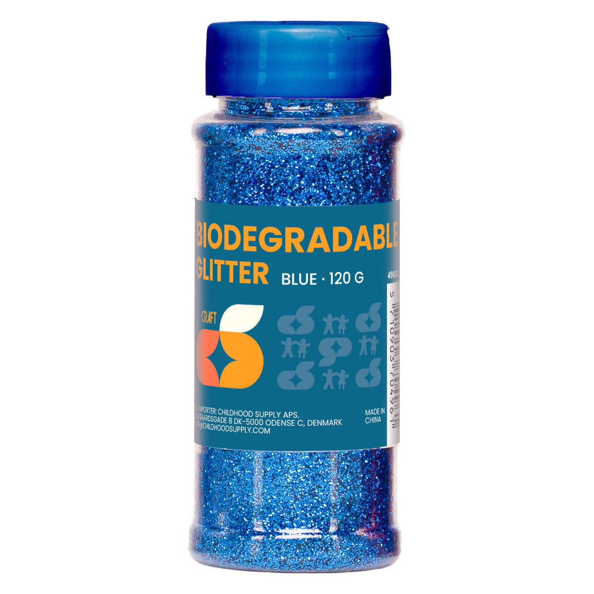 Biologisk nedbrydelig glitter - blå - 120 gram