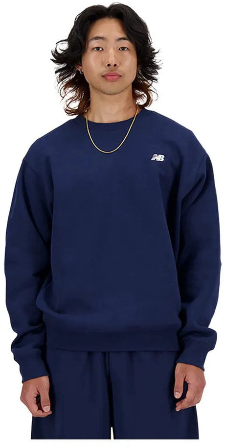 New balance sport essentials fleece crew herresweater - marineblå