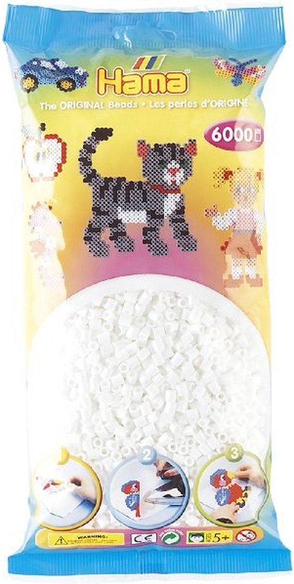Hama strygeperler 6000 stk hvide