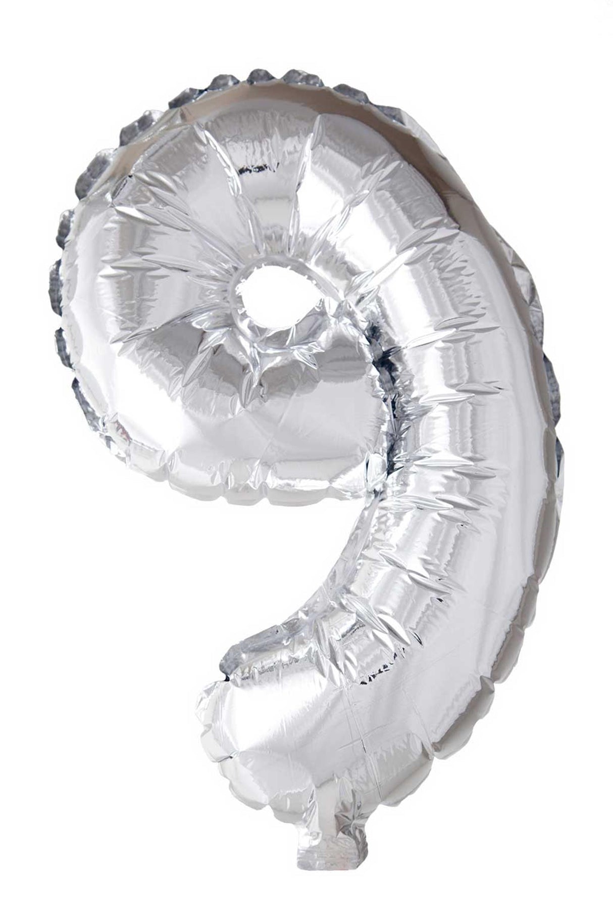 Globos nummer ballon nummer '9' sølvfolie 40cm velegnet til helium.
