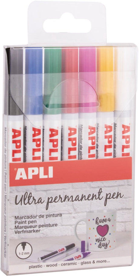 Apli kids apli ultra permanent pen - ekstra fin - 7 farver