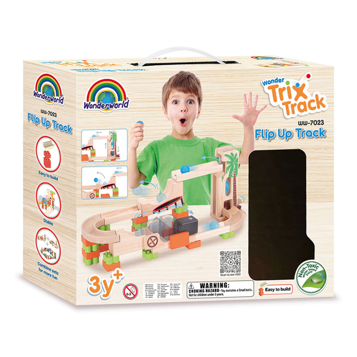 Wonderworld flip-up spor i træ i marmor