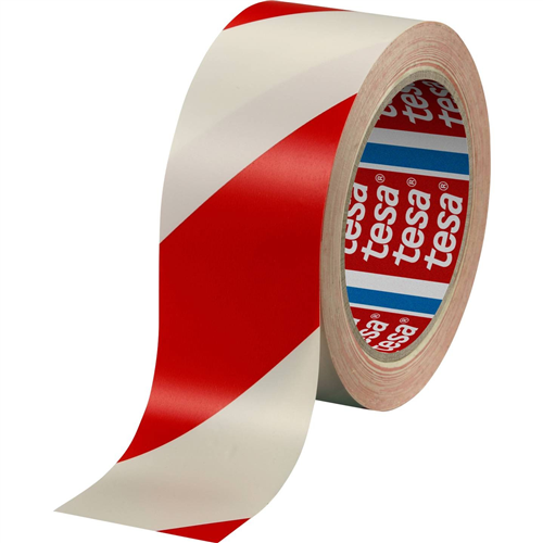Tesa tape rød hvid 50mm 33mtr