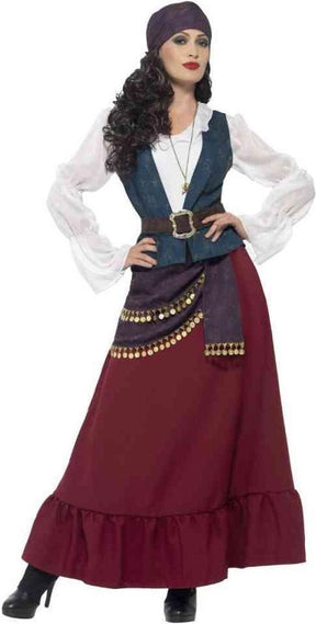 Smiffys - deluxe pirat buccaneer skønhedskostume - m - multifarvet