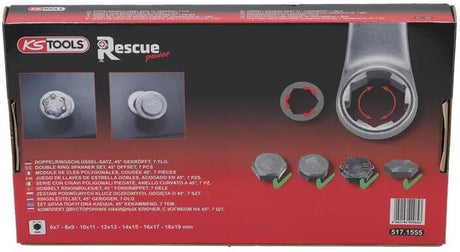 Ks tools doppelringschlüsselsatz rescuepower dobbelt kombinationsspænd 7tlg. dækket