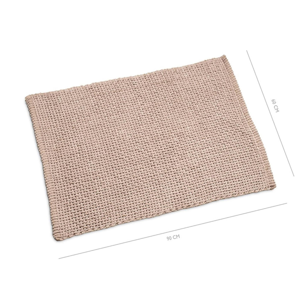 Wicotex bademåtte klassisk fletning 60x90cm taupe