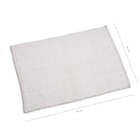 Wicotex bademåtte klassisk fletning 60x90 hvid