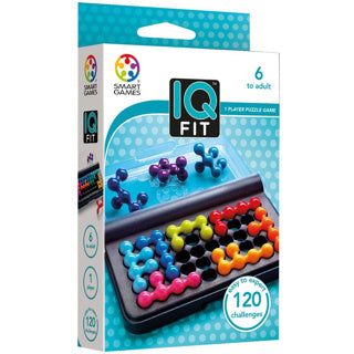 Smartgames IQ Fit - logisk tænkende spil rejsepuslespil - 120 opgaver med 3D puslespilsbrikker - pædagogisk solospil for børn og voksne - fra 6 år