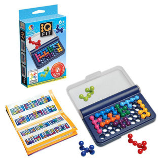 Smartgames IQ Fit - logisk tænkende spil rejsepuslespil - 120 opgaver med 3D puslespilsbrikker - pædagogisk solospil for børn og voksne - fra 6 år