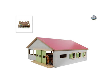 Kids globus hestestald med 3 bokse og indre arena 62,5x54x25cm 1:32 pink