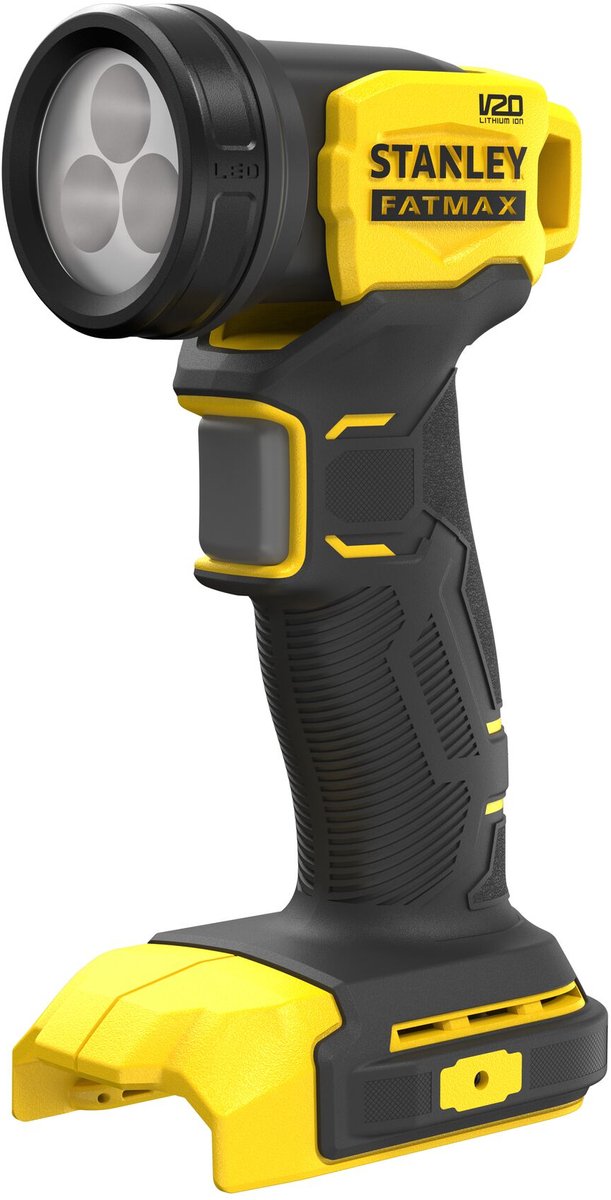 Stanley Fatmax V20 18V LED-lampe med roterende arbejdslampe (gul sort, batteri og oplader medfølger ikke)