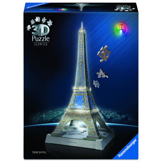 Ravensburger 3D puslespil ikoniske Eiffeltårnet - med lys - 243 stk.