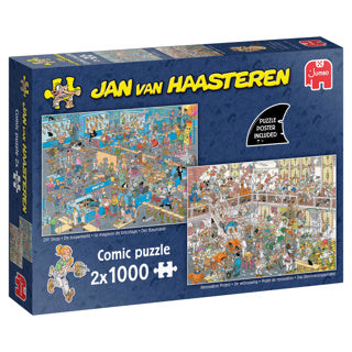 Jan van Haasteren puslespil - isenkræmmeren og renoveringen, 2x1000 stk.