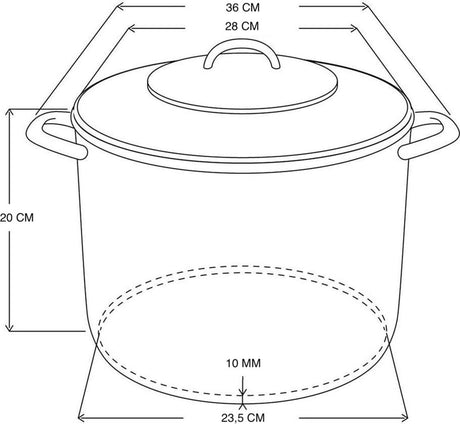 Deksi suppegryde med glaslåg 10l ø26cm