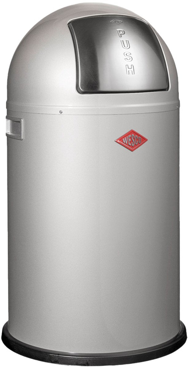 Wesco pushboy junior affaldsbeholder | 22 liter | metal - sølv | skraldespand - lavet i tyskland