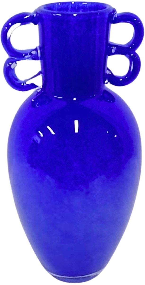 Hd collection vaas glas blauw 14.5x14.5x30cm