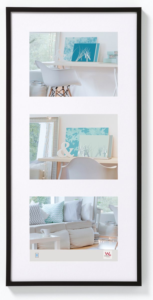 Walther new lifestyle - plastikgalleri - fotostørrelse 3x13x18 cm - sort