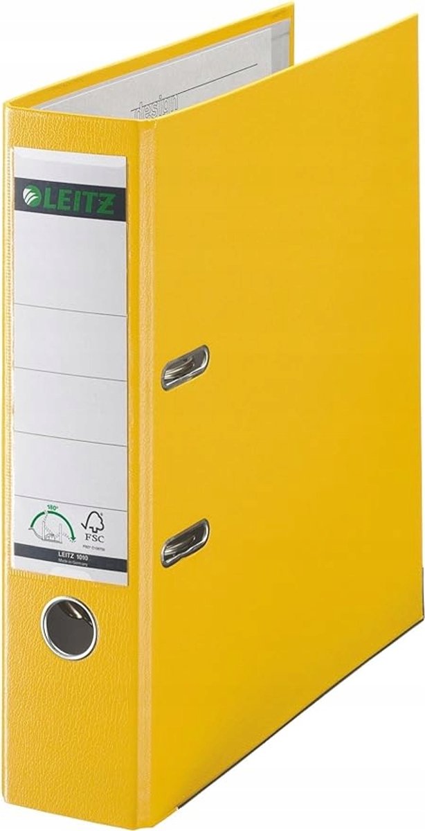 Leitz ringbandmap a4 80mm geel - documenten organizers