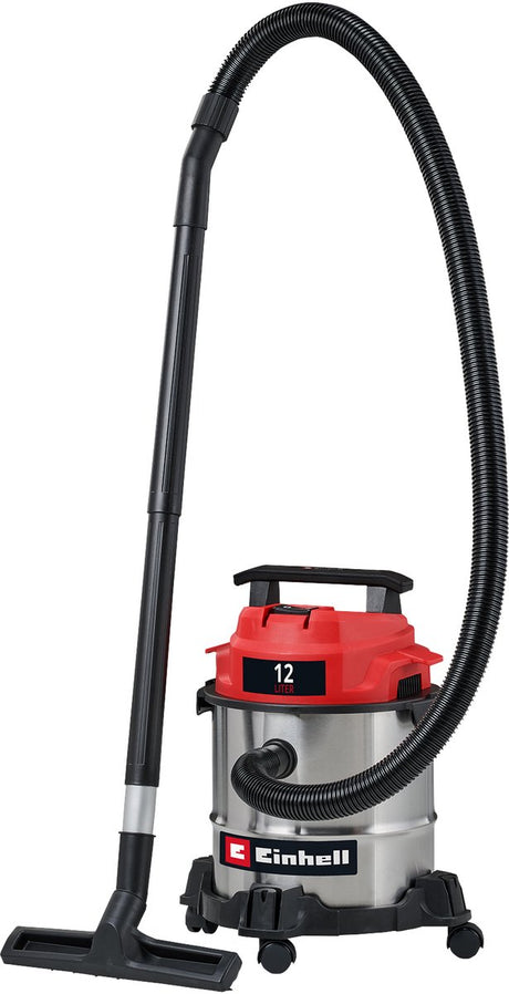 Einhell elektrisk vådtørstøvsuger tc-vc 1240 s - 950 w - 180 mbar - 12 l - 1,5 m sugeslange - inkl. diverse tilbehør