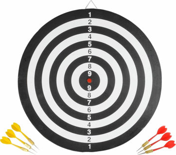 Engelhart langfelt dobbeltsidet dartskive inklusive 6 dartpile
