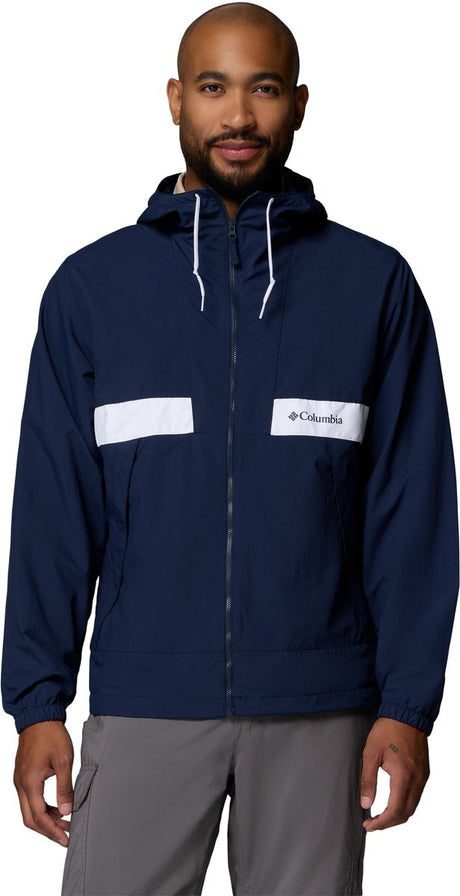 Columbia spire valley™ vindjakke med hætte til mænd til mænd - collegiate navy, hvid