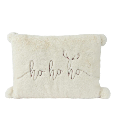 Decoris pyntepude med juleprint hvid 30x40cm