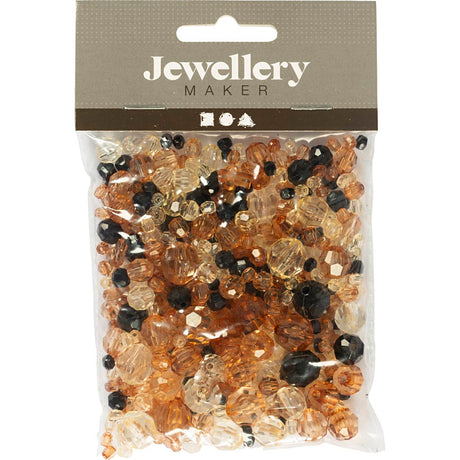Creativ company cc plast facetteret perle mix 4-12 mm guld harmoni 170 stk.