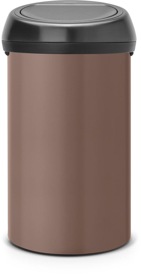 Brabantia touch skraldespand - 60 liter - satin taupe mat sort låg