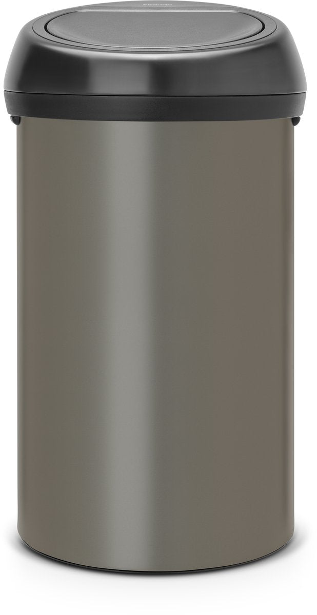 Brabantia touch skraldespand - 60 liter - platin mat sort låg