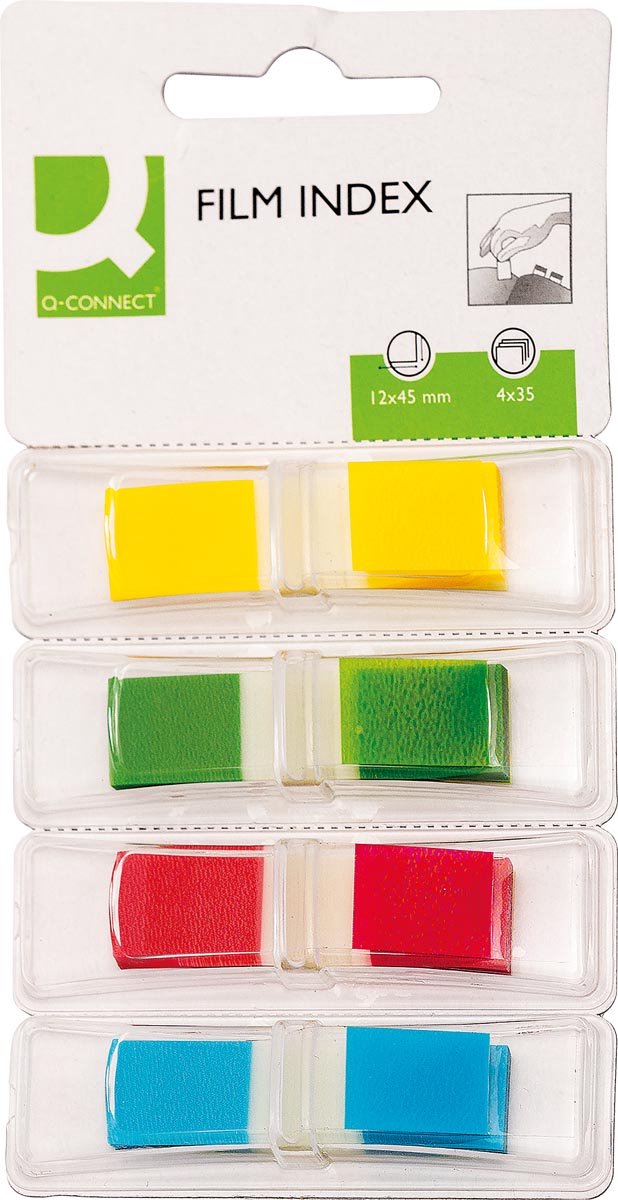 Q-connect index mini | ft 12 | 5x45mm | 4 x 35 faner | assorterede farver