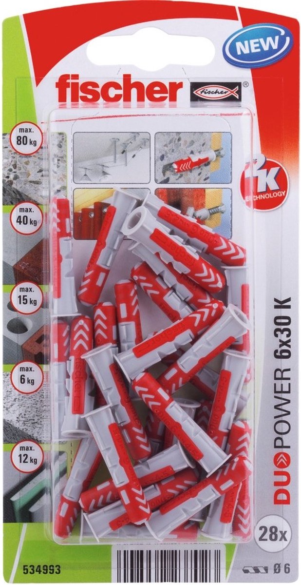 Fischer nitter duopower 534993 ø 6 x 30 mm nylon