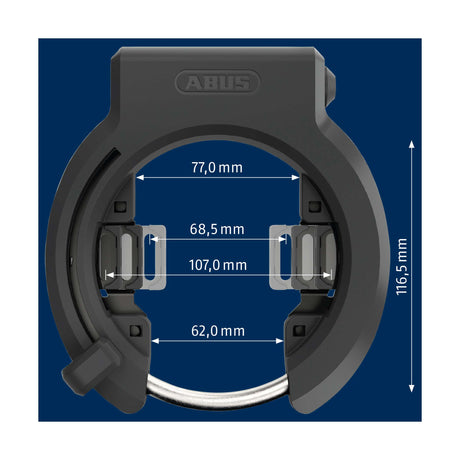 Abus Frame RingSlot 6950m R Xplus. Sikkerhedsniveau 9. med stort åbning af hjul