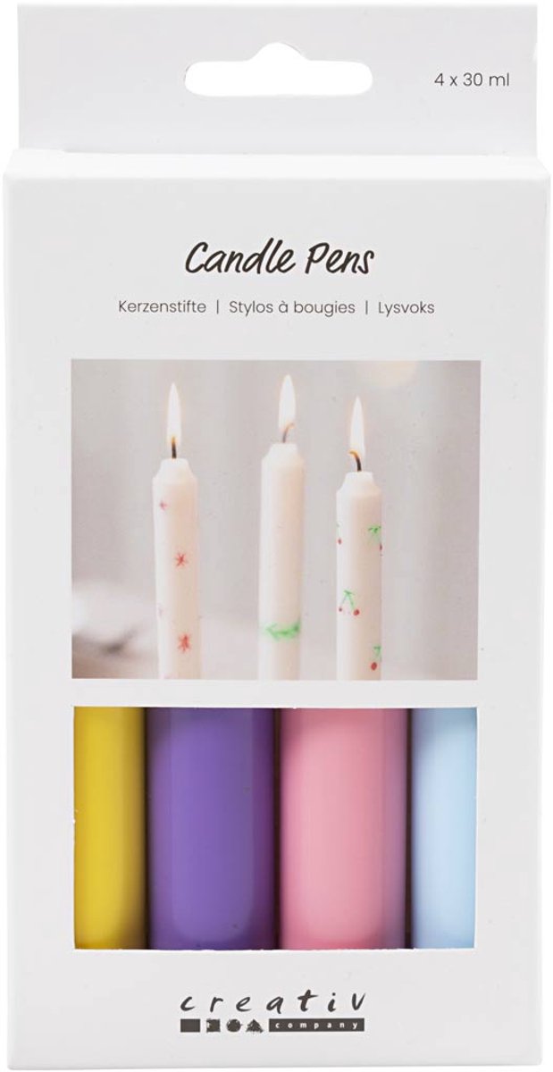 Creativ company cc lysestager sæt 4x30 ml pastelfarver